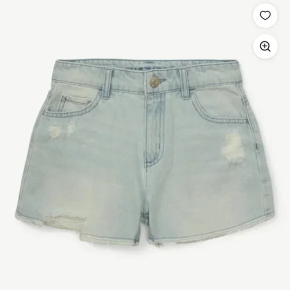 Justice Girls Mini Mom Light Wash Jean Shorts