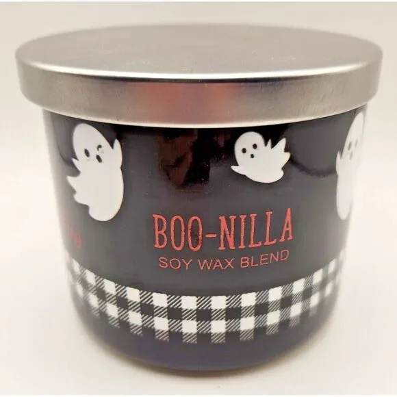 At‎ Home by Mirabeau 14 oz Soy Wax Blend 3 Wick Candle Boo-Nilla