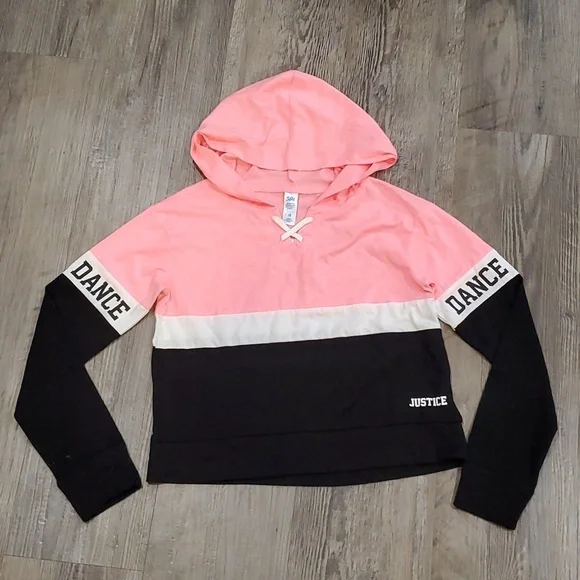Justice Dance Sports Colorblock Hoodie Size 10