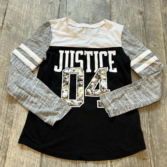 Justice active Long sleeve top shirt girls size 8