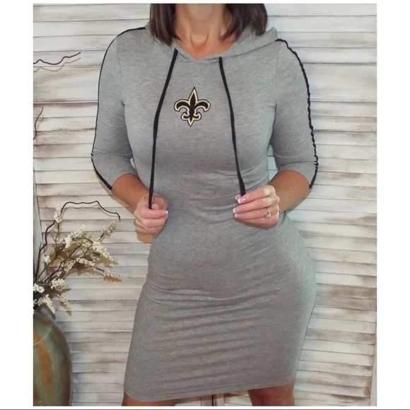 New Orleans Saints Fleur de Lis Bodycon Sporty Athletic Hoodie 1618