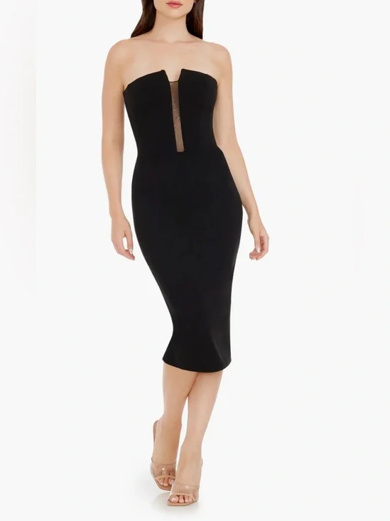 NWF $168 Dress the Population Erica Strapless Cocktail Sheath Dress XXS