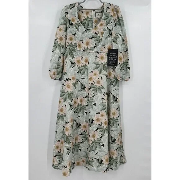 Tuckernuck Maison Des Fleurs Maxi Dress sz S NWT Cotton/Linen Floral Print $298