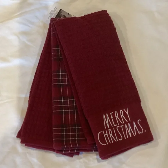 Rae Dunn Christmas Kitchen Towels - set of 3