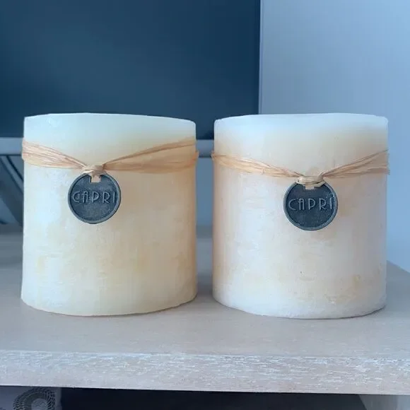 2 New Capri Straw Charm🕯Vanilla scented Candles