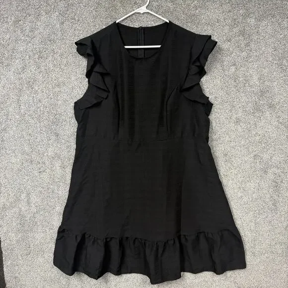 Dark Coquette Peplum Dress 3XL Plus Feminine Romantic Ruffle Fairy Grunge Flowy