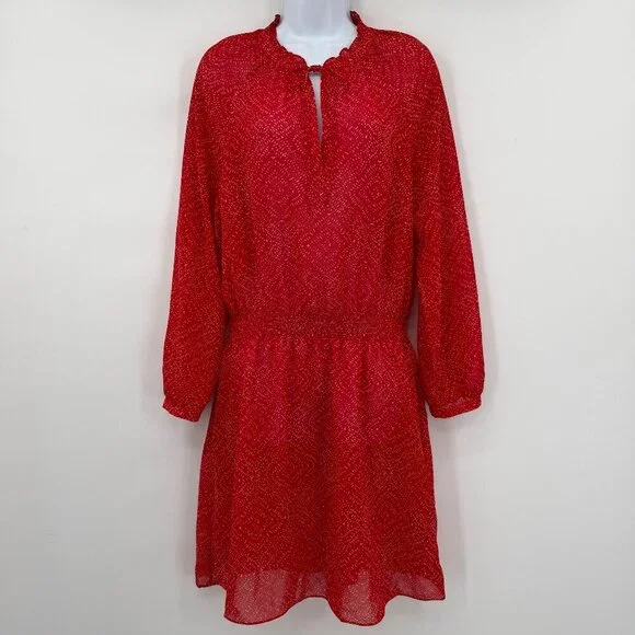 Lauren Ralph Lauren Women’s Red Long Sleeve  Knee Length Dress Spring Size 6