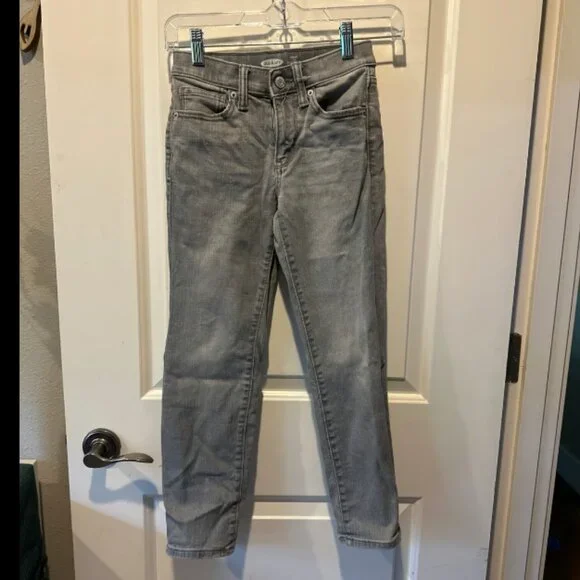 Old Navy Boys Karate Slim Built-In‎ Flex Max Tough Jeans Grey Size 8