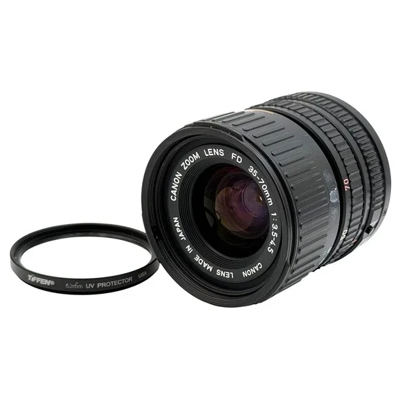 Canon Zoom Lens FD 35-70mm 1:3.5-4.5 Macro Film Camera Lens W/ Tiffen UV Filter