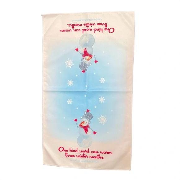 Kitchen Towel Bar Cloth Holiday Seasonal Snowman 14.5