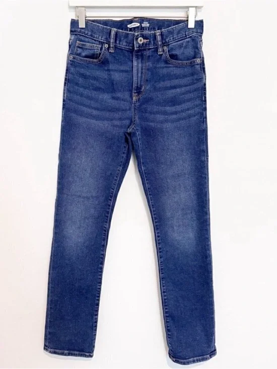 Old‎ Navy Boys Denim Flex Adjustable Dark Wash Jeans Blue School Play Casual 14