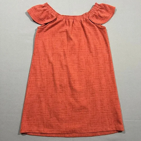 Madewell‎ Dress Texture & Thread Off The Shoulder Burnt Orange Women's XS K8469