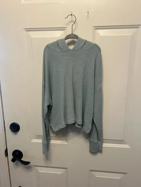 Old Navy Green Hoodie Ribbed Sweater, Super Soft, Girl’s Medium (8)