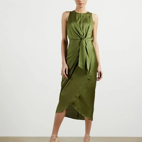 NWT Ted Baker Pohshan Knotted Waist Midi Wrap Dress.  SZ 0