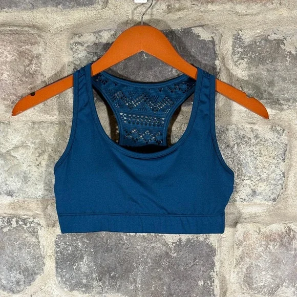 ZYIA Active Teal Blue Racerback‎ Sports Bra Bomber Comfortable Small Padded