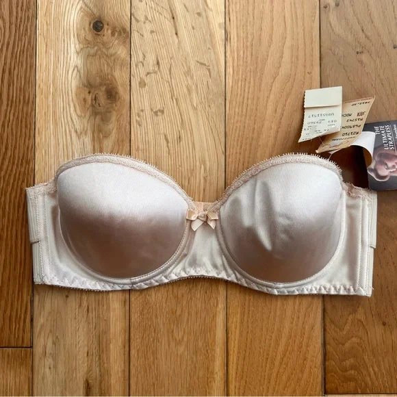 NWT Henson Kickernick Vintage Ultimate‎ Strapless Bra Nude 36A Made in USA