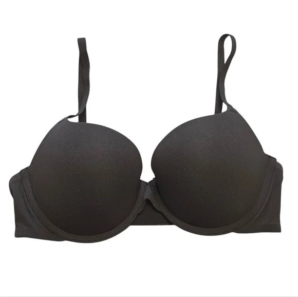 SKIMS FITS EVERYBODY SCOOP PLUNGE BRA ONYX BLACK 34C NWOT