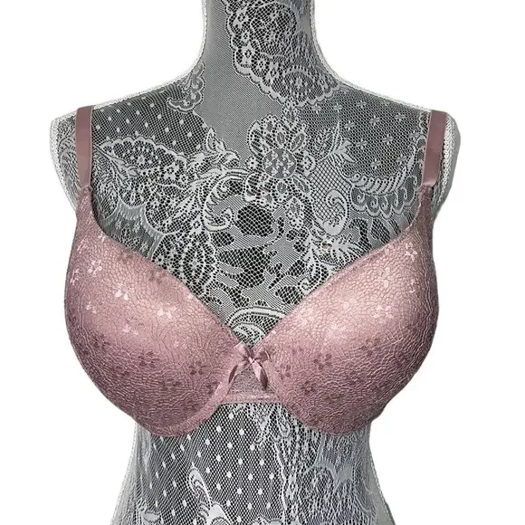 Laura Ashley 40DD Rose Beige Comfort 2598-16 Push‎ Up Underwire Bra. EUC
