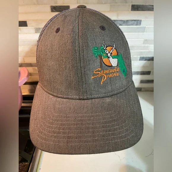 Seminole Prairie Gray Embroidered mesh snapback Hunting Hat Cap Richardson 112