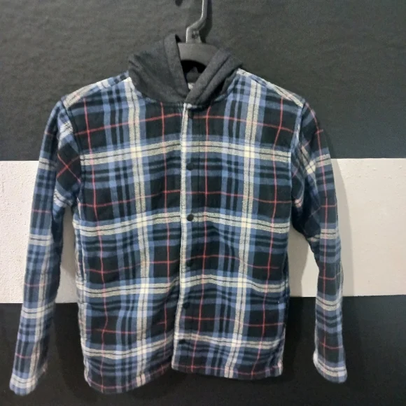 Old Navy Boy navy blue striped buttoned jacket