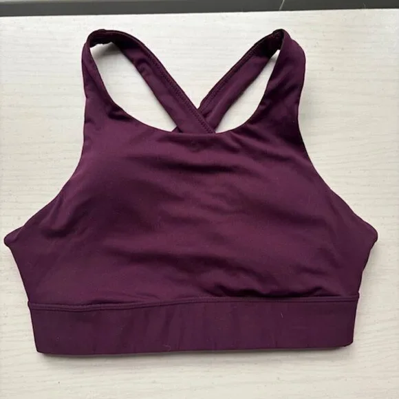 Fabletics No-Bounce High Impact Sports Bra Burgundy