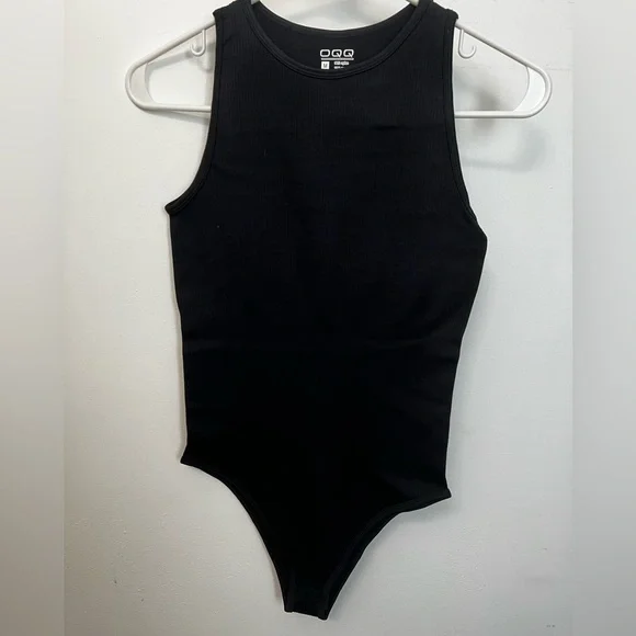 OQQ Tummy Control Classic Black Bodysuit