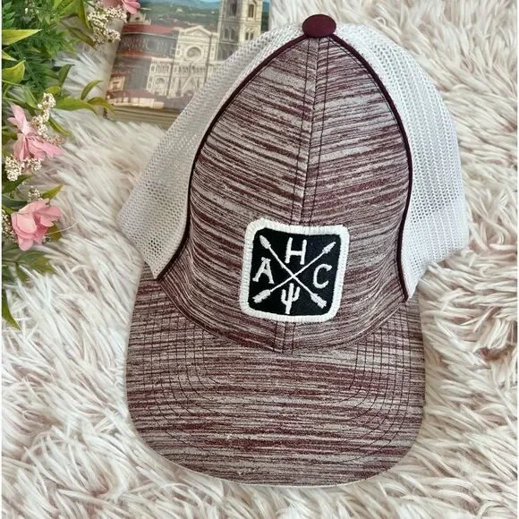 Armadillo Hat Co. Ace Pacific Headwear Maroon White Snapback Hat Style X216‎ S-M