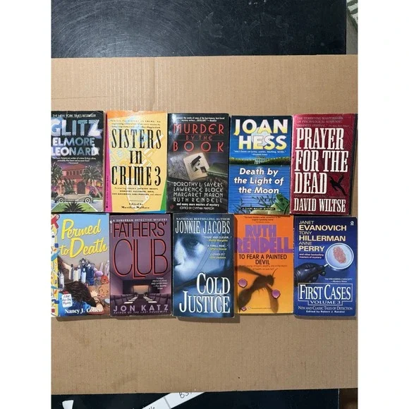 Lot of 10 random murder mystery novel paperback books,‎ various authors B56