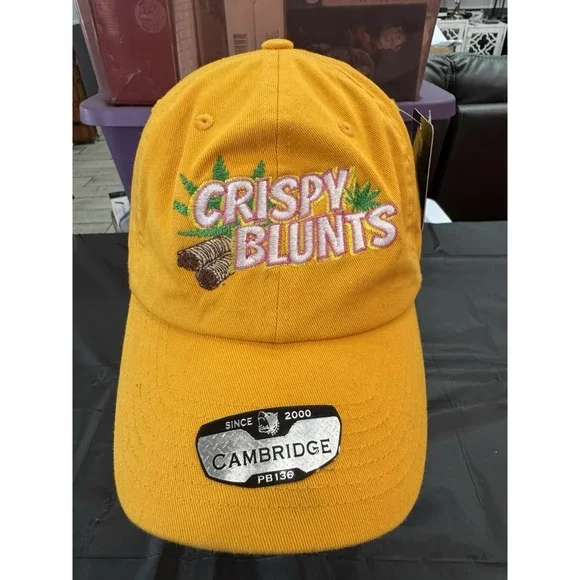 Crispy Blunts Logo Embroidered Cap. New‎ With Tags Yellow Adjustable