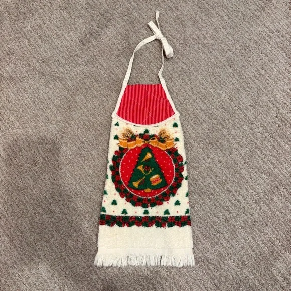 Vintage Christmas Tree Hanging Hand Dish Towel