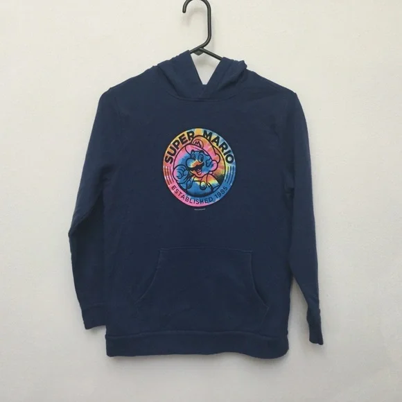 Kids Old Navy Super Mario Tie Dye Navy Sweatshirt Size XL 14-16