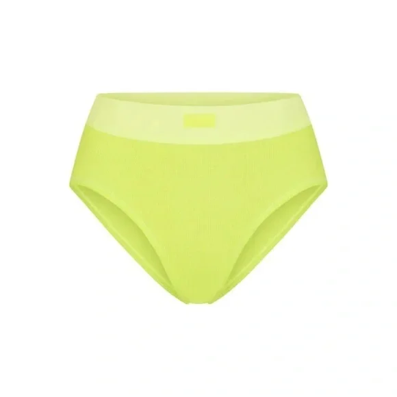 SKIMS COTTON RIB MID RISE BRIEF  DAFFODIL Size medium