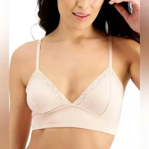 Jenni‎ Wireless Bralette Lace Trim Comfort Bra Lounge Soft Beige Sz XXL / #8125