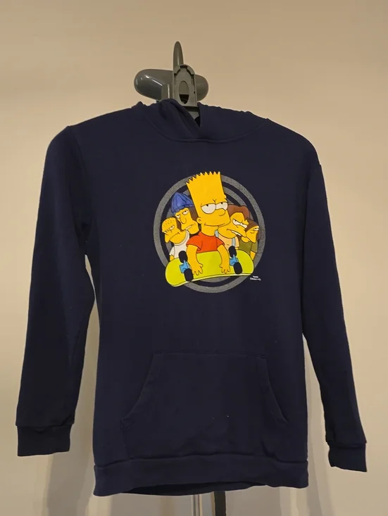 Old Navy Navy Blue Kids Hoodie with The Simpsons Bart Graphic