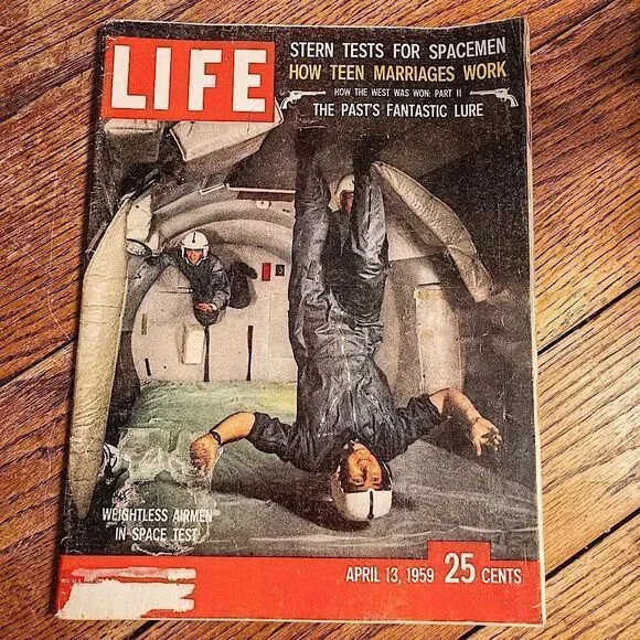 Life Magazine April 13, 1959 Complete - Spacemen, Teen Marriage, Unemployment