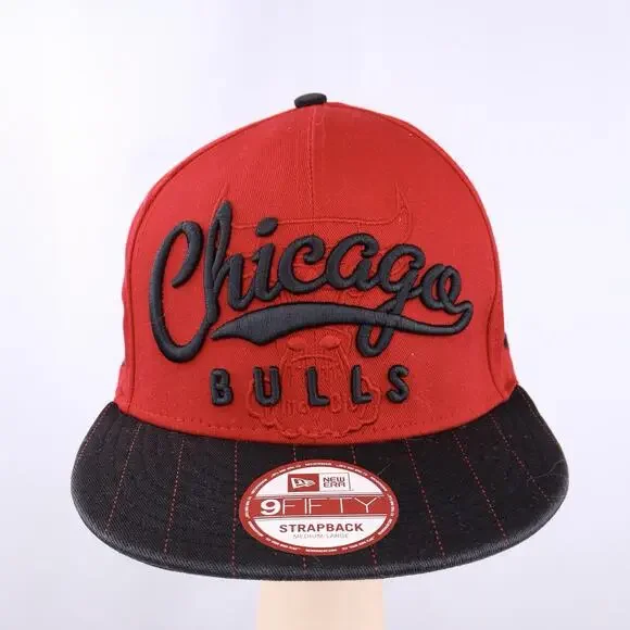 New Era Chicago Bulls Hardwood Classics 9FIFTY Strapback Hat Red Black