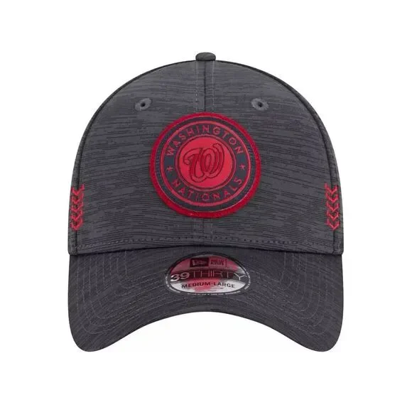 New Era Washington Nationals Clubhouse Gray Red 39Thirty Stretch Fit Hat Cap NEW