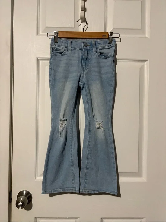 Old Navy Light Blue Kids Distressed Flare Jeans