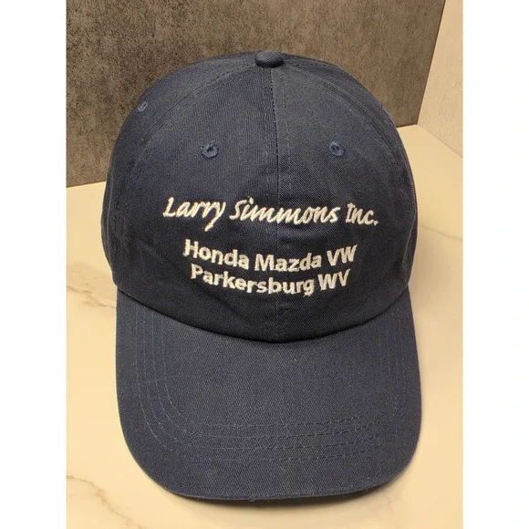 Hit Wear Larry Simmons Inc Honda Mazda VW Parkersburg WV Navy Blue Hat OSFM