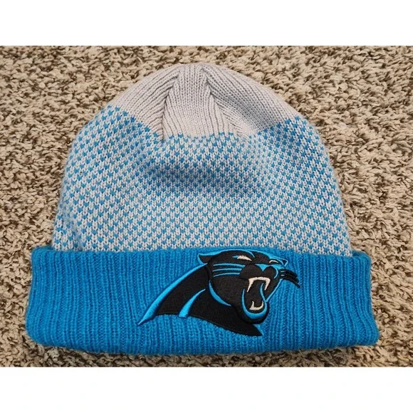 Carolina Panthers New Era NFL Cuffed Knit Hat Beanie Gray Blue‎ Unisex OSFM