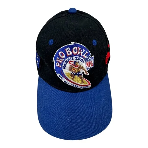 NFL Pro Bowl Hawaii 2001 All-Star‎ Game Hat Cap Happy Shirts Black Blue