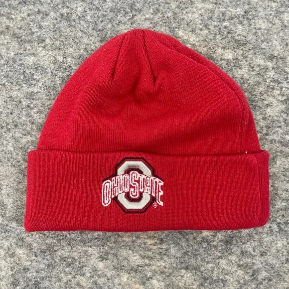 VTG Starter Ohio State Buckeyes Embroidered Knit Beanie Red Men's OSFM