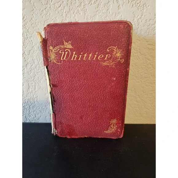 Antique Book Early‎ Whittier's Poems John Greenleaf Whittier Vintage Poetry Fair