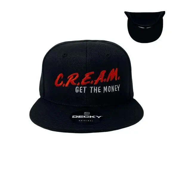 C.R.E.A.M. Get The Money Snapback Hat All Black