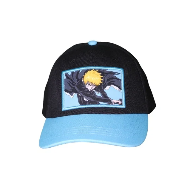 Bleach Anime Series TV Ball Cap Adjustable‎ Strap Black/Blue Hat Men's OS