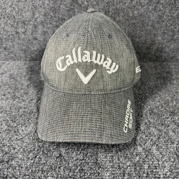 Callaway Golf Hat Grey Textured Adjustable Cap Chrome Soft Apex‎ Mavrik Odyssey