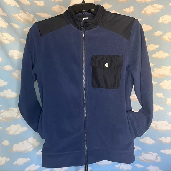 Old Navy Kids fleece‎ zip up jacket/sweatshirt Navy Blue XL (14-16) Cozy Soft