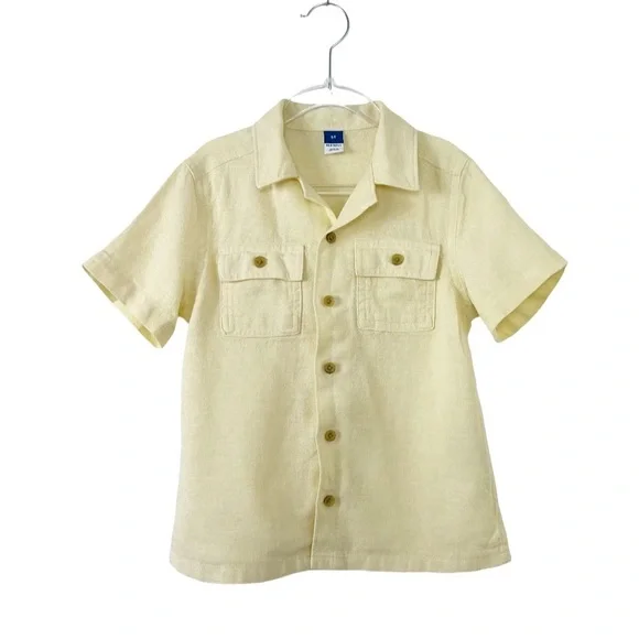 Boys 5T Old Navy Button-Up Short Sleeve Shirt Yellow