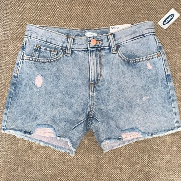 NWT Old Navy Pink Neon Jean Shorts Size 14.