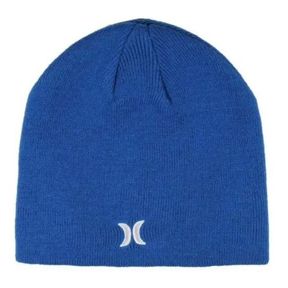 🎀 5/$20 🎀 Hurley Icon Staples Knit Beanie OS Embroidered Logo Acrylic Bl…